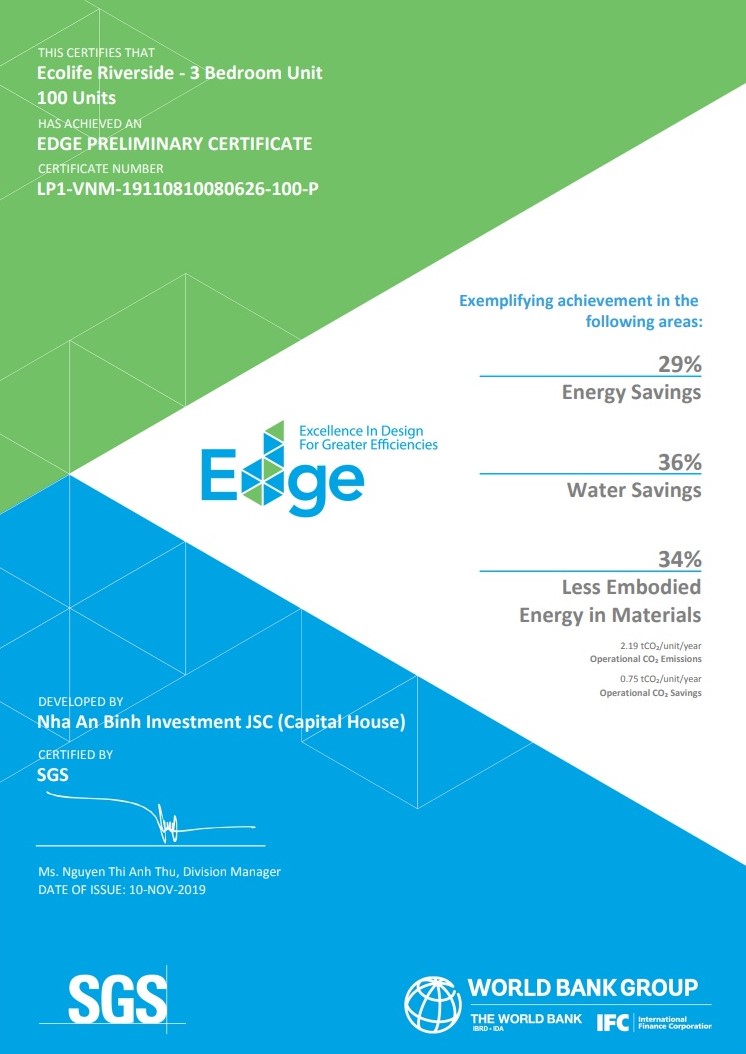 CHUNG CHI XANH ECOLIFE